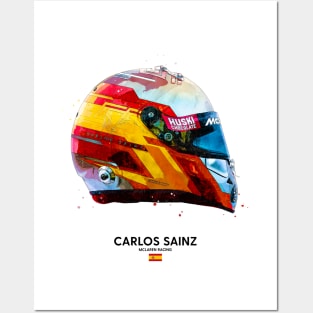 F1 2020 Carlos Sainz Crash Helmet Posters and Art